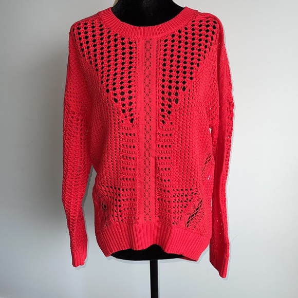 Maje open knit work cotton sweater. Size 2 - Picture 3 of 5